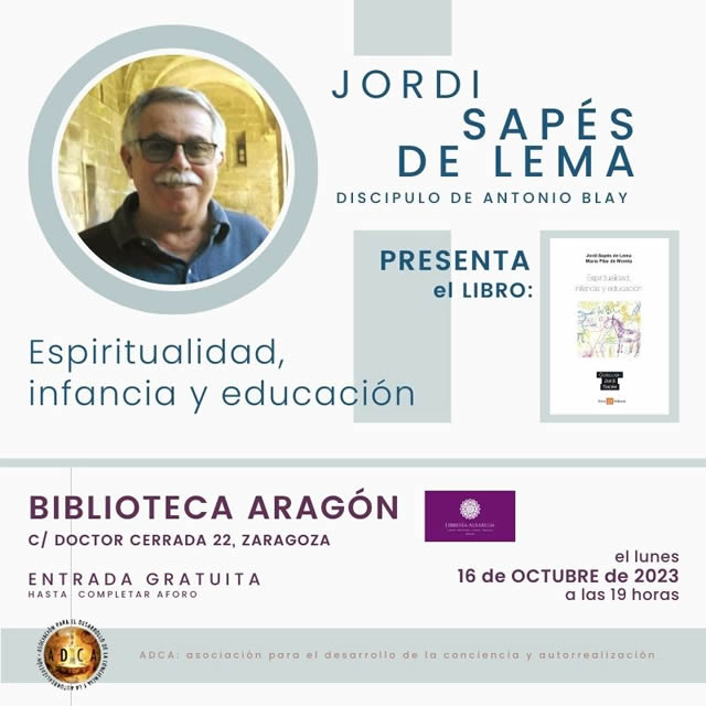 Jordi Sapés de Lema presenta 'Espiritualidad, infancia y educación'